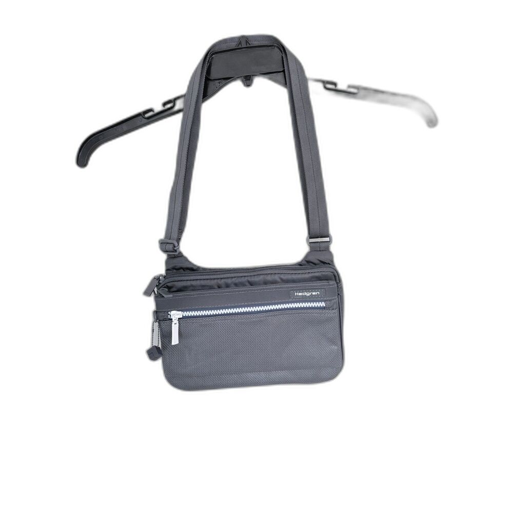 Hedgren Grey Nylon Multi-Pocket Crossbody Bag 9x6 Travel Purse EUC